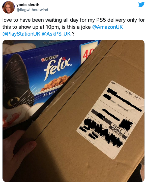 1605890076 296 PS5 los clientes afirman haber recibido comida para gatos y