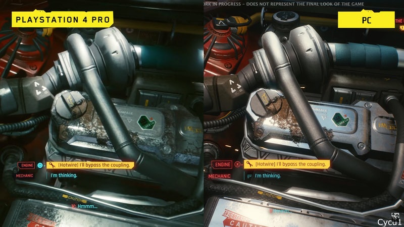 El camarografo de Cyberpunk 2077 compara las versiones de PS4