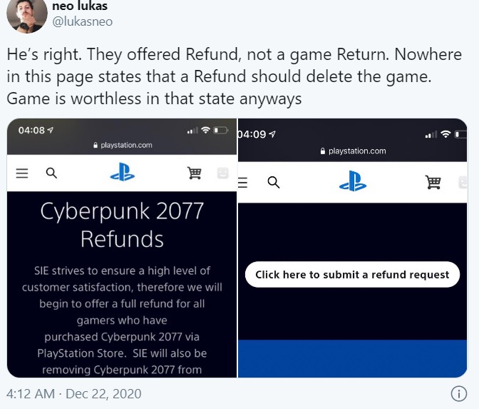 1609153212 517 Cyberpunk 2077 jugadores enojados despues de recibir un reembolso y