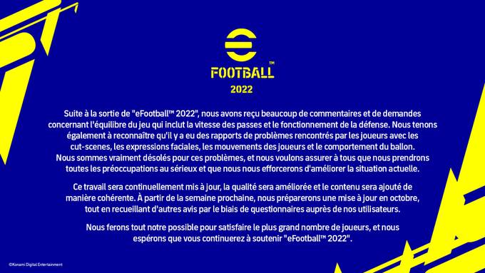 eFootball: Konami se disculpa y anuncia medidas tras el catastrófico lanzamiento del juego 3 1633260729 460 eFootball Konami se disculpa y anuncia medidas tras el catastrofico