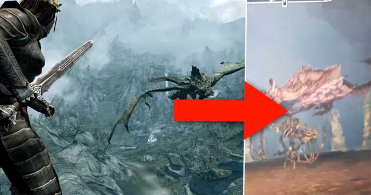 Skyrim: 10 años después del lanzamiento, este jugador es víctima de un sorprendente error de dragón 1 Skyrim: 10 años después del lanzamiento, este jugador es víctima de un sorprendente error de dragón