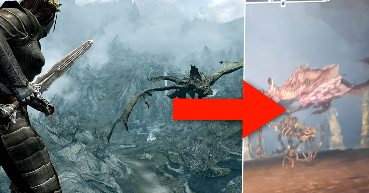 Skyrim: 10 años después del lanzamiento, este jugador es víctima de un sorprendente error de dragón 2 Skyrim 10 anos despues del lanzamiento este jugador es victima