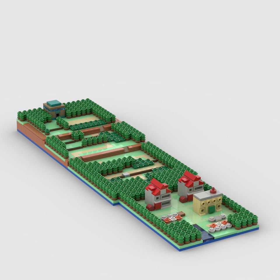 r/pokemon - Esta es la Parte 2 de mi región Lego Pokémon Kanto a microescala.  Esta es la Ruta 1.