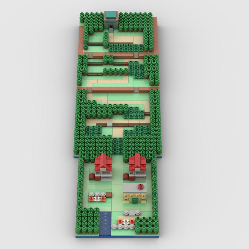 r/pokemon - Esta es la Parte 2 de mi región Lego Pokémon Kanto a microescala.  Esta es la Ruta 1.