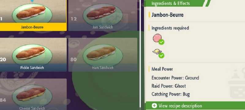 Pokémon Escarlata y Violeta: ¿Qué ingredientes para Shiny Sandwiches? 2 sándwich escarlata de pokemon brillante