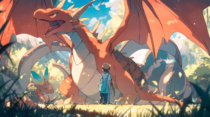 50 Pokémon si hubieran sido creados por Studio Ghibli 9 Charizard recreado por una IA en versión Ghibli.