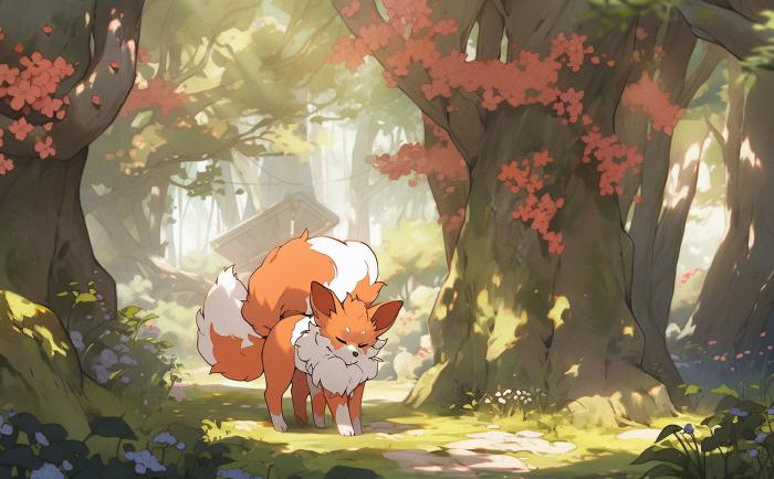 50 Pokémon si hubieran sido creados por Studio Ghibli 40 Goupil recreado en versión Ghibli por una IA.