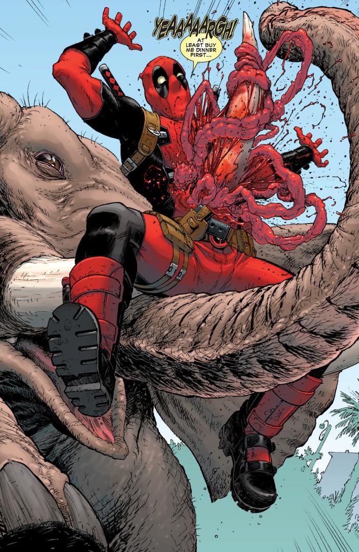 Marvel: estas 6 horribles heridas que recibió Deadpool 9 comics marvel elefante deadpool
