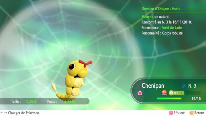 Chenipan Brillante en Pokémon