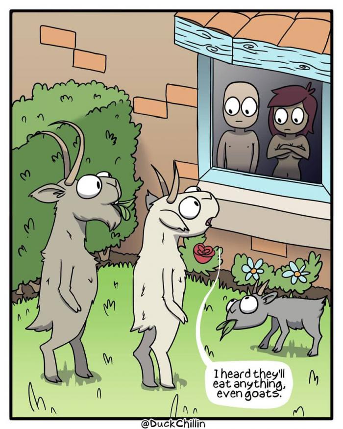Cómic con cabras.