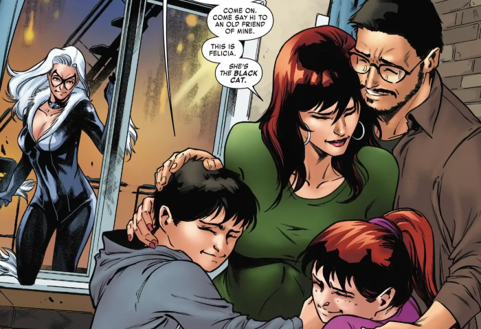 Marvel: Marie Jane y Spider Man, se acabó 3 mary jane watson y paul rabin y niños