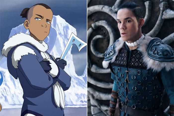 Sokka en la versión animada y en la versión live-action