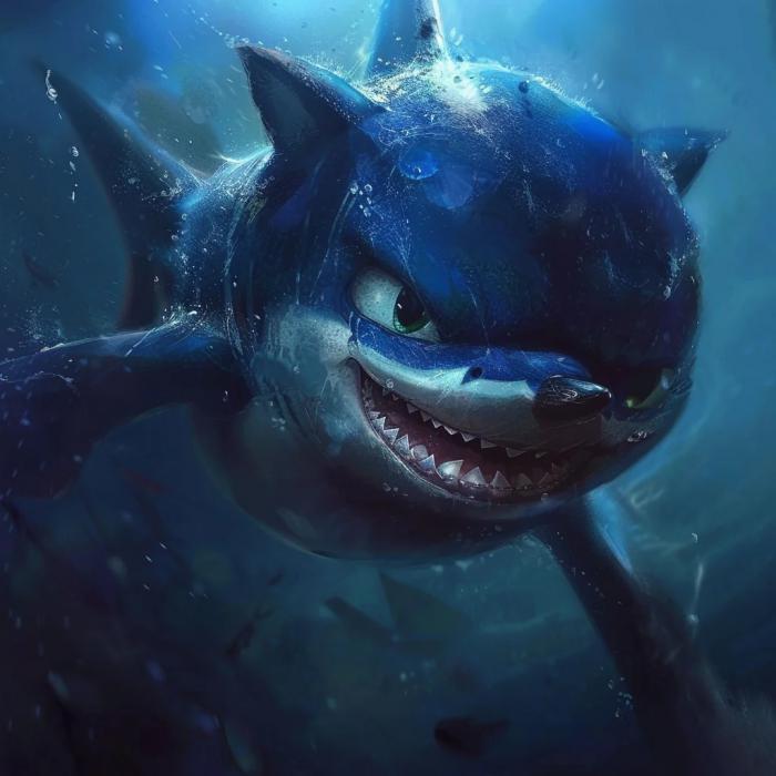 sonic como tiburón