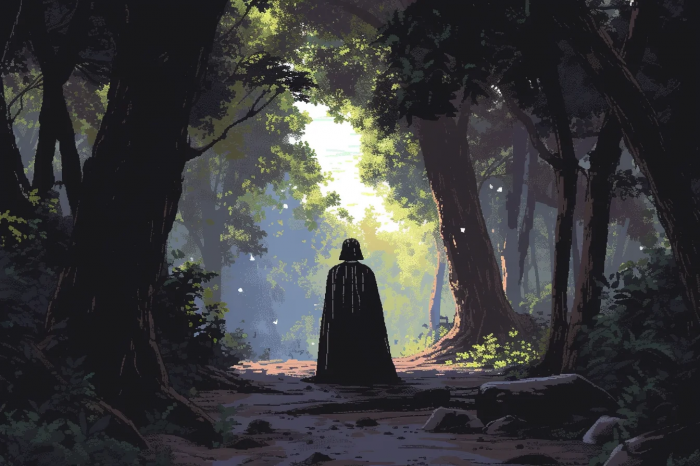 Juego de Star Wars Darth Vader desde atrás