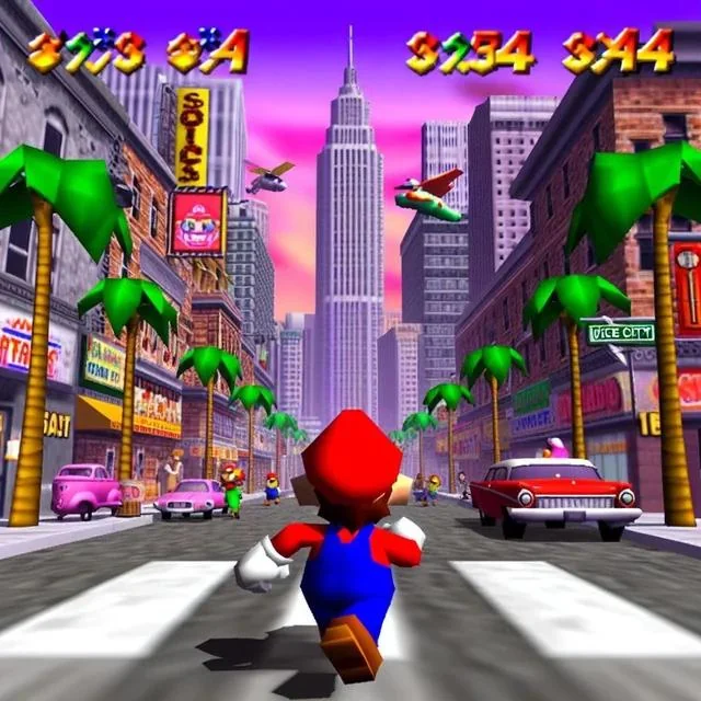 Mario corre en Vice City
