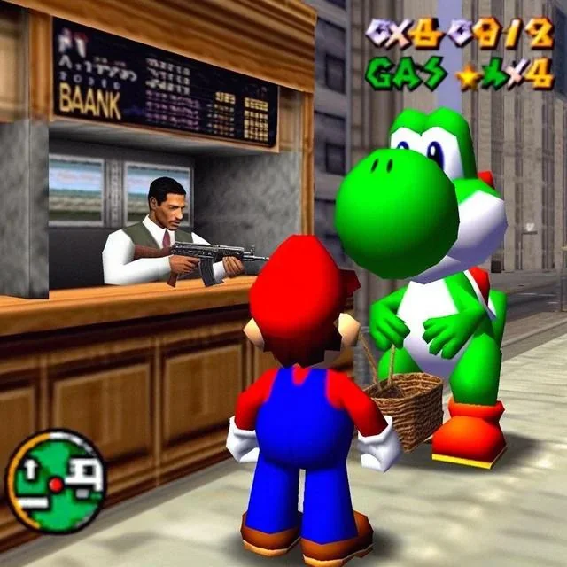 Mario y Yoshi en Vice City