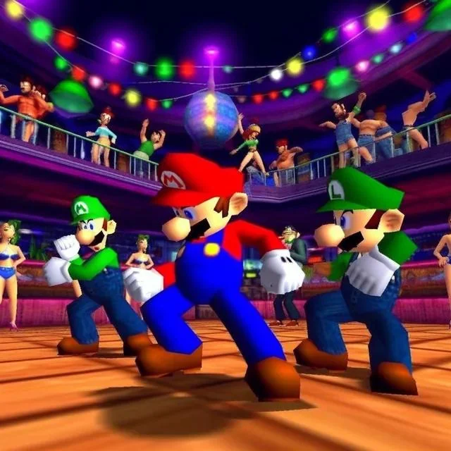 Mario y Luigi en el club