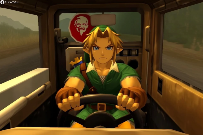 Link conduciendo la furgoneta de KFC