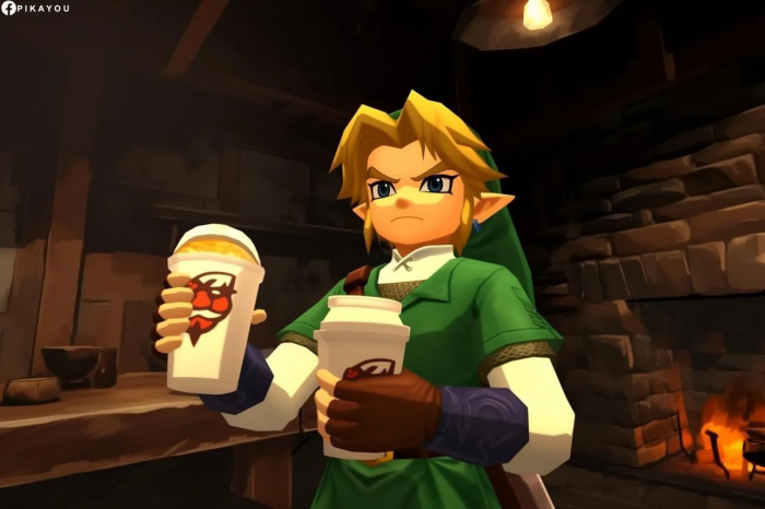 Link sirve bebidas