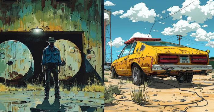 Breaking Bad: 10 imágenes al estilo Studio Ghibli 2 coche y walter