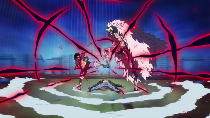 Luffy contra Doflamingo en One Piece