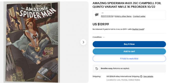 increíble hombre araña # 601 ebay