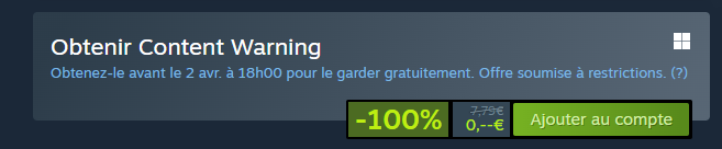 Steam: lanzado el 1 de abril, este juego gratuito con un 97% de críticas positivas pasa a ser de pago a las 6 p.m. 5 Advertencia de contenido en Steam