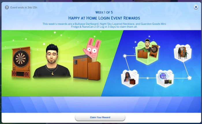 Recompensas diarias de Sims 4