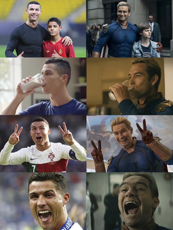 The Boys: Homelander comparado con Ronaldo en un divertido meme, Antony Starr reacciona 3 los chicos ronaldo meme