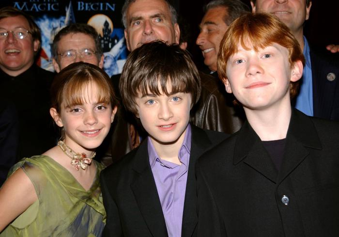 Emma Watson, Daniel Radcliffe y Rupert Grint cuando eran niños