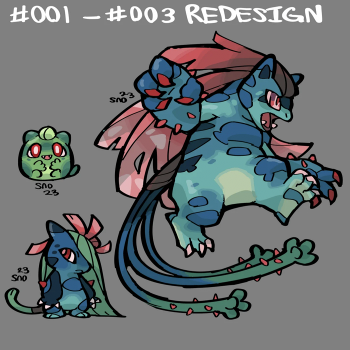 Pokémon: imagina sus versiones de los titulares de Rouge et Bleu, un resultado sublime 5 Nuevo diseño inicial