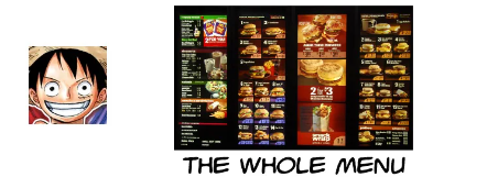 menú de luffy mcdo