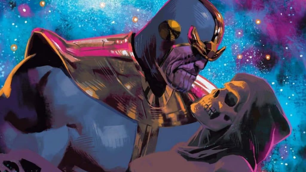 Thanos y la Muerte bailando en el espacio