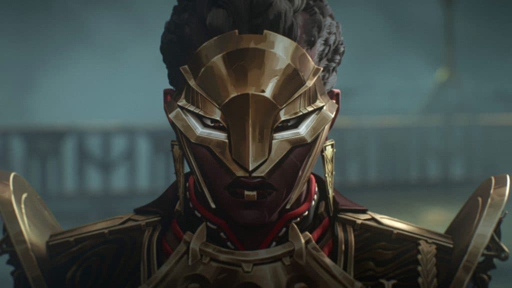 Ambessa en traje de combate en la temporada 2 de Arcane