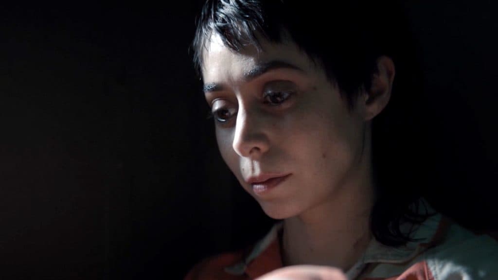 Sofia Falcone vestida de presa en Arkham en The Penguin