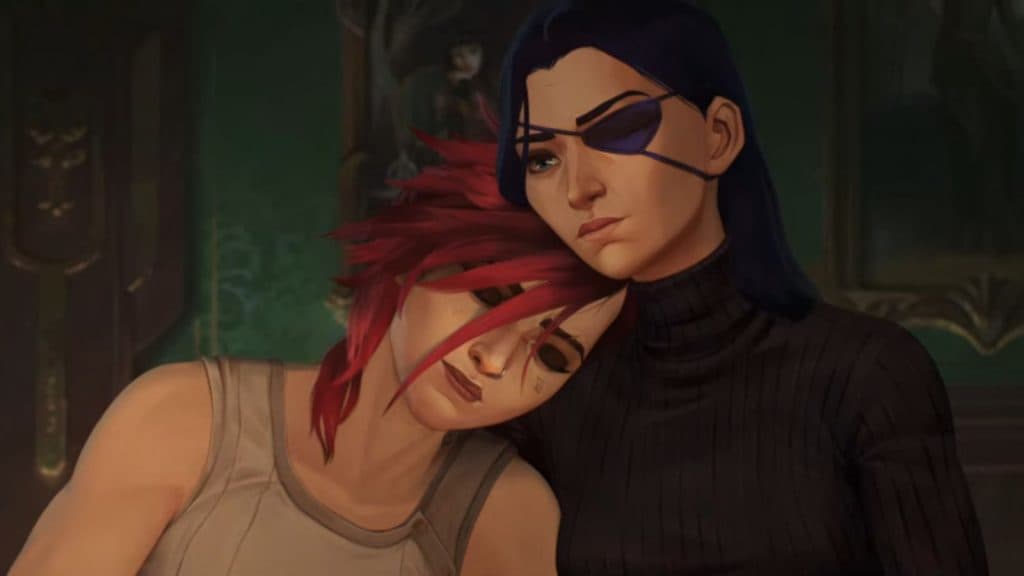 Vi y Caitlyn con un parche en el ojo en la temporada 2 de Arcane