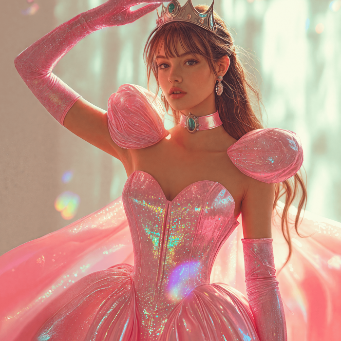 Un hermoso vestido estilo Princesa Peach