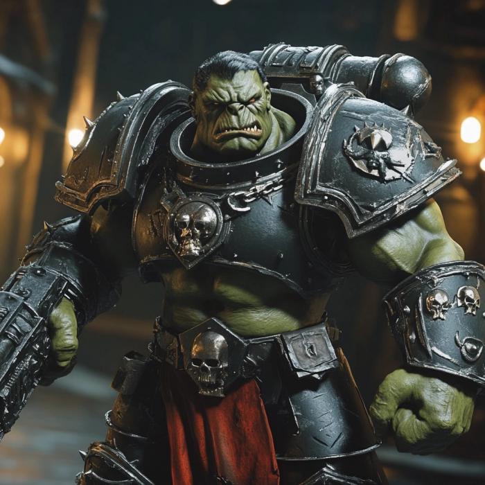 Hulk, Thor, Iron man: 6 Vengadores, estilo Warhammer 40K 7 Casco
