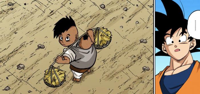 Uub y Goku mirándolo