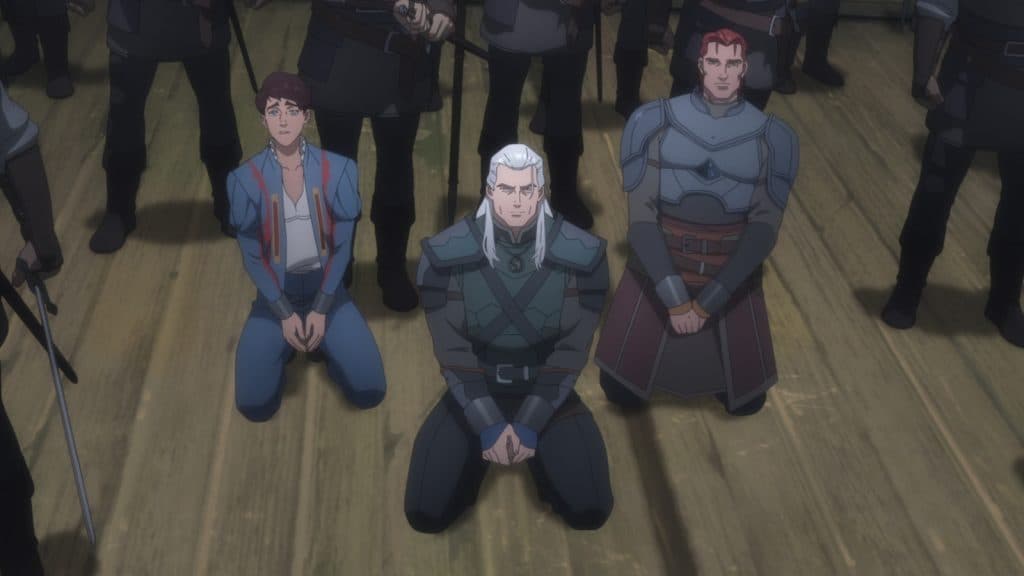 Jaskier, Geralt y Zelest atados en un barco en The Witcher Las Sirenas de las profundidades