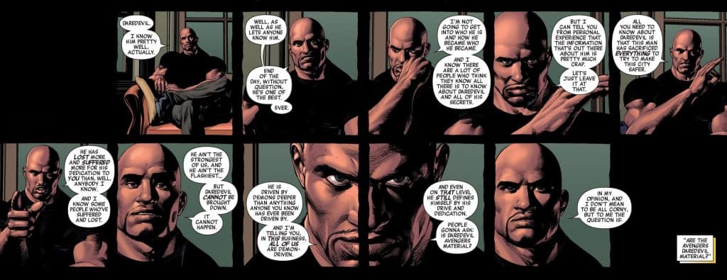 Discurso de Luke Cage sobre Daredevil en el cómic The New Avengers Vol.2 #16