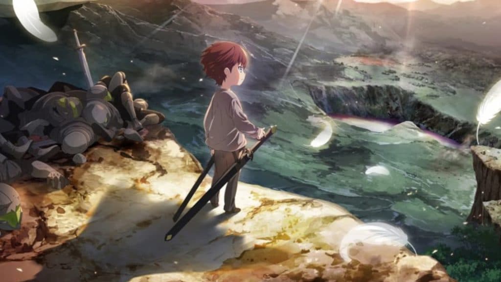 El joven Arthur de The Beginning after the End frente a un paisaje salvaje