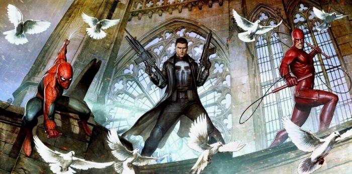 Punisher, Daredevil y Spider-Man