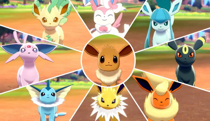 Evoli y sus desarrollos en Pokémon