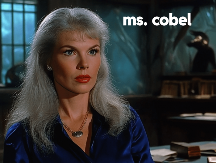 Severancia: 8 caracteres al estilo de los años 70 10 Sra. Cobel