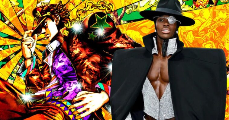 La extraña aventura de JoJo: el atuendo de este modelo está inspirado en el anime en la Gala Met 2025 1 La extraña aventura de JoJo: el atuendo de este modelo está inspirado en el anime en la Gala Met 2025