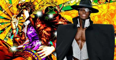 La extraña aventura de JoJo: el atuendo de este modelo está inspirado en el anime en la Gala Met 2025 2 Jojo